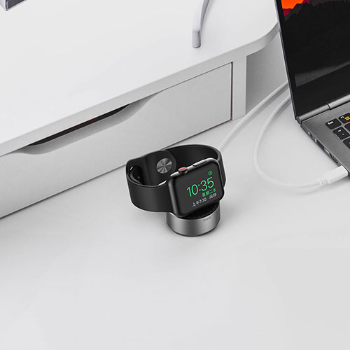 IQUNIX Candy Wireless Charger Base for Apple Watch Silver